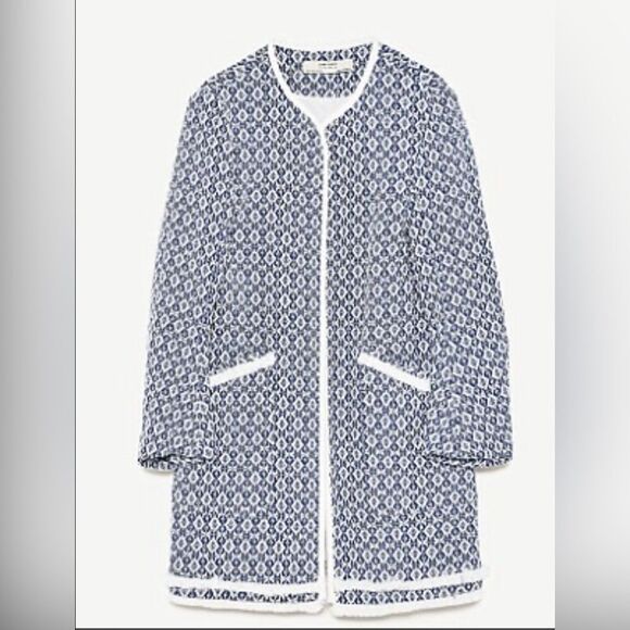 NWT Carolina Belle Jacket Coat Knit Blue White - Picture 10 of 10